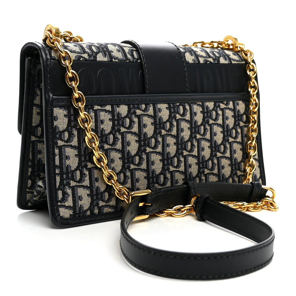 Dior Oblique 30 Montaigne Flap Bag Blue