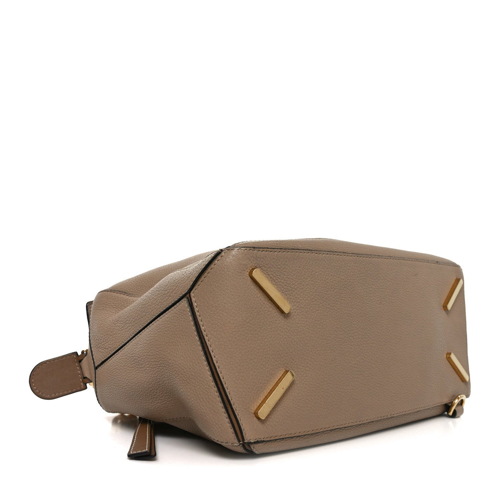 Loewe Grained Calfskin Medium Puzzle Bag Sand Mink detail view