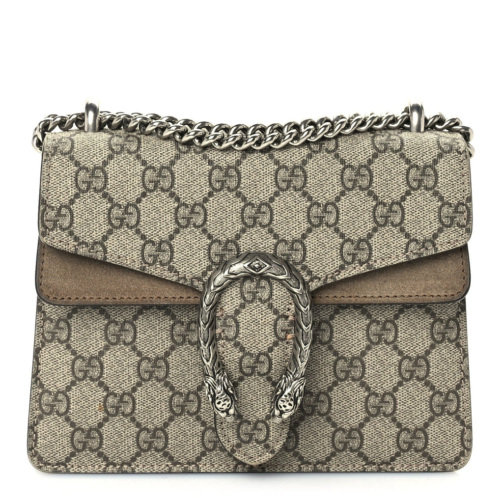 Gucci GG Supreme Monogram Mini Dionysus Shoulder Bag Taupe