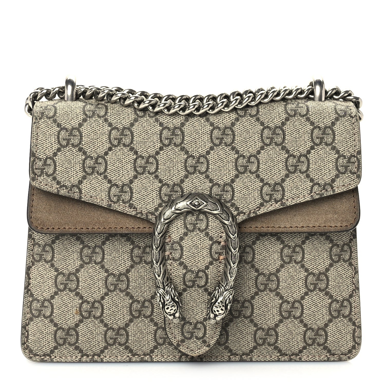 Gucci GG Supreme Monogram Mini Dionysus Shoulder Bag Taupe