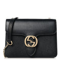 Gucci Dollar Calfskin Small Interlocking G Shoulder Bag Black