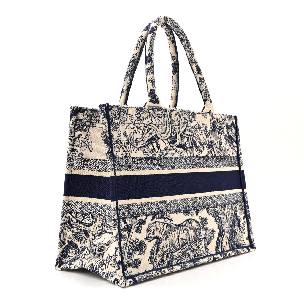 Dior Canvas Embroidered Medium Dioriviera Toile De Jouy Book Tote Blue