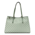 Gucci GG Supreme Monogram Emblem Large Tote Bag Sage Green