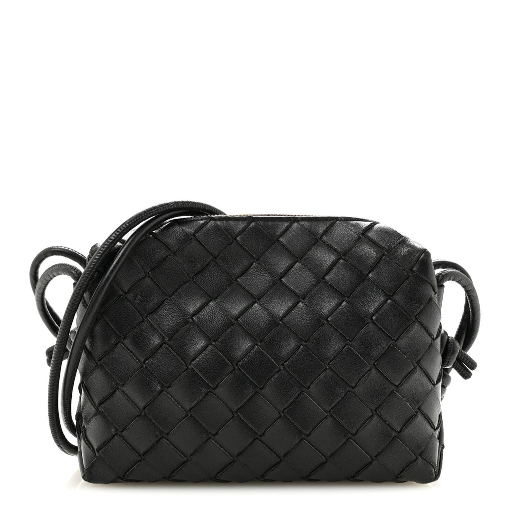 Bottega Veneta Nappa Intrecciato Mini Loop Camera Bag Black