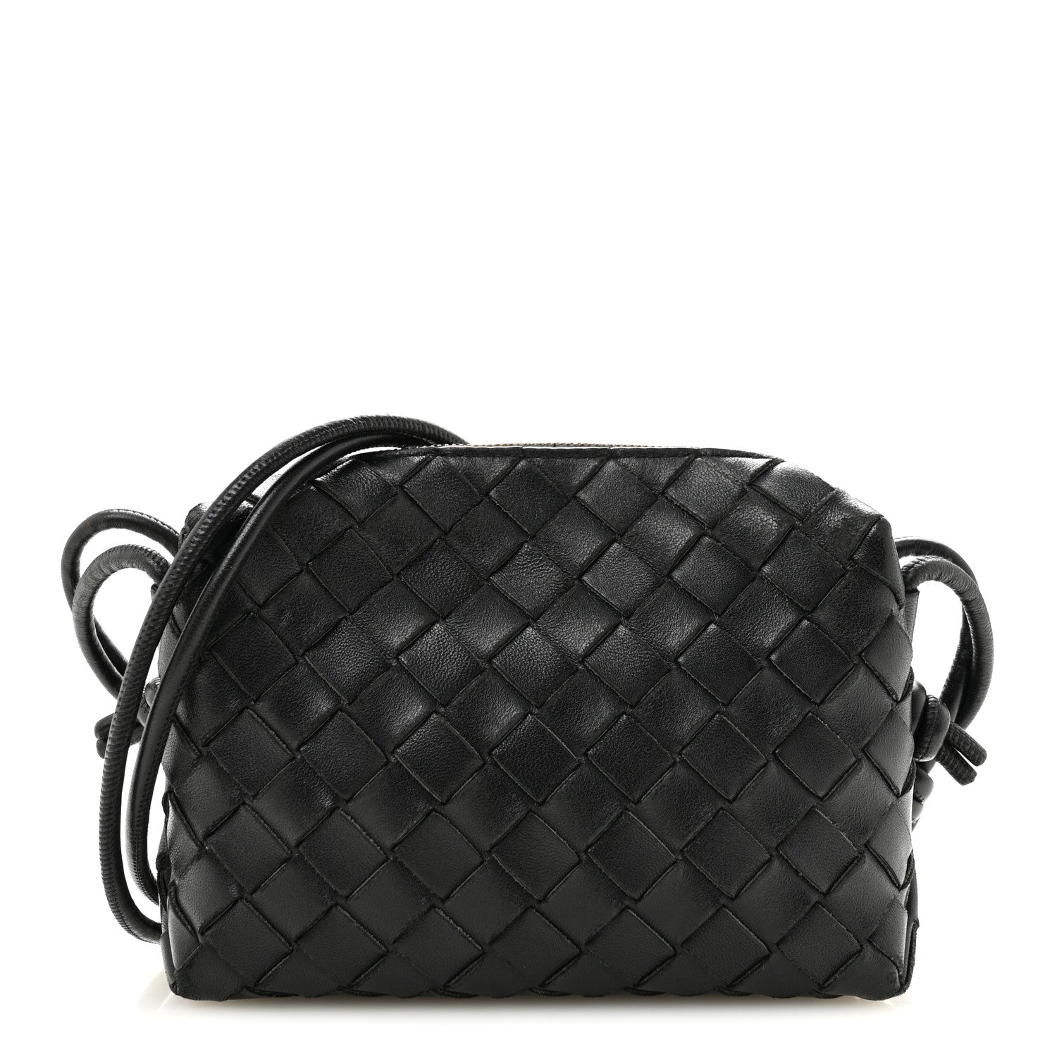 Bottega Veneta Nappa Intrecciato Mini Loop Camera Bag Black