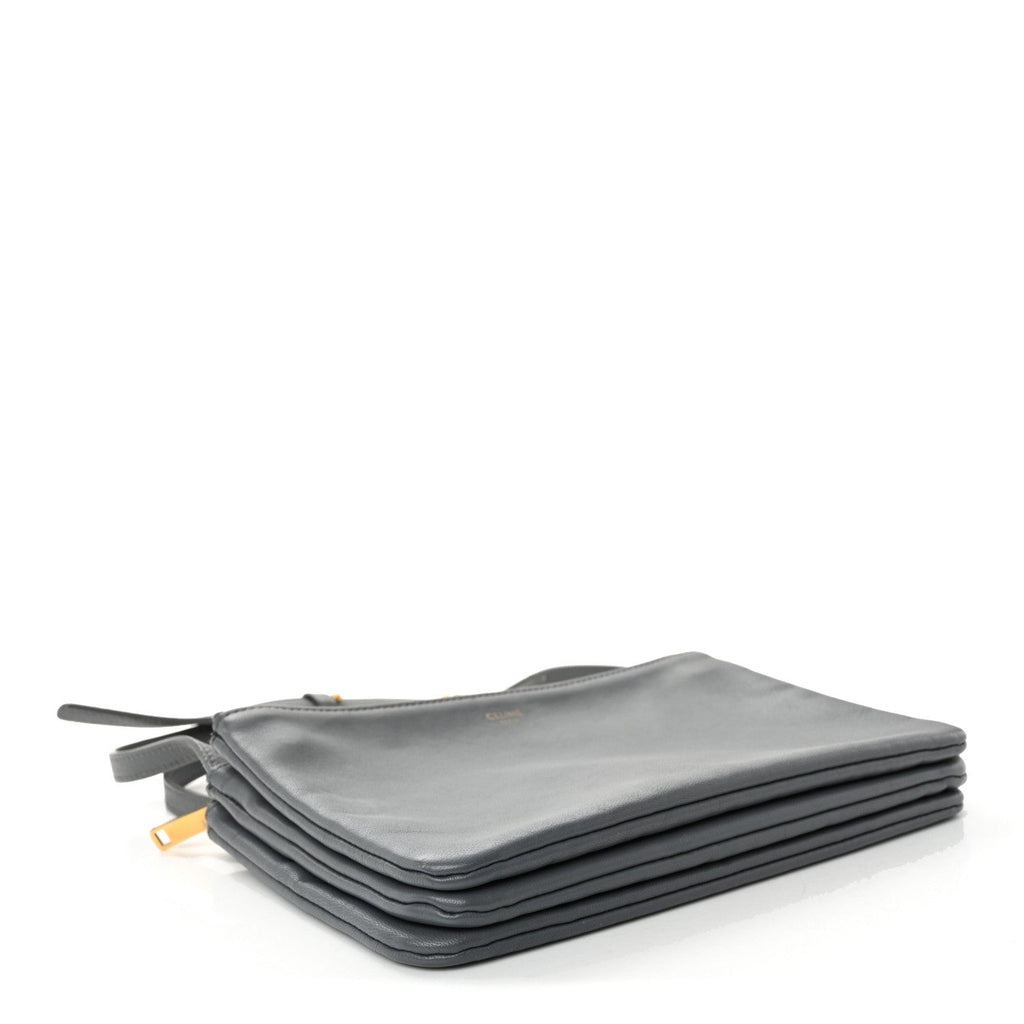 Celine Lambskin Small Trio Crossbody Bag Medium Grey