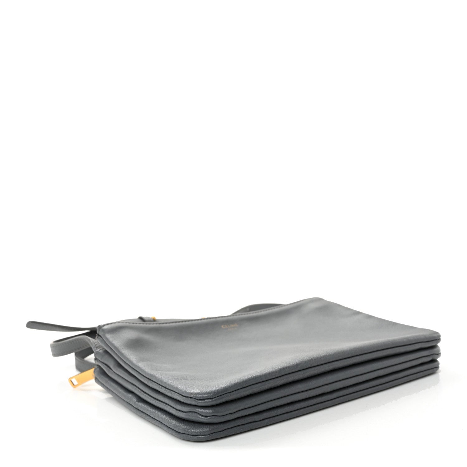 Celine Lambskin Small Trio Crossbody Bag Medium Grey