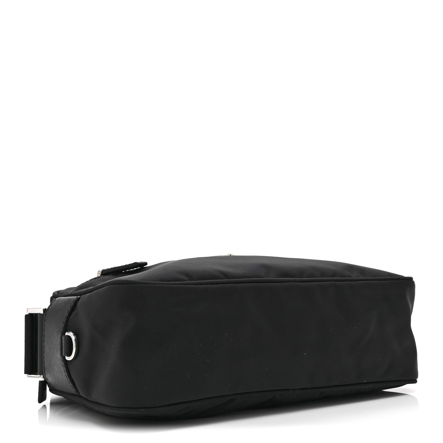Prada Re-Nylon Vela Saffiano Pocket Double Zip Shoulder Bag Black