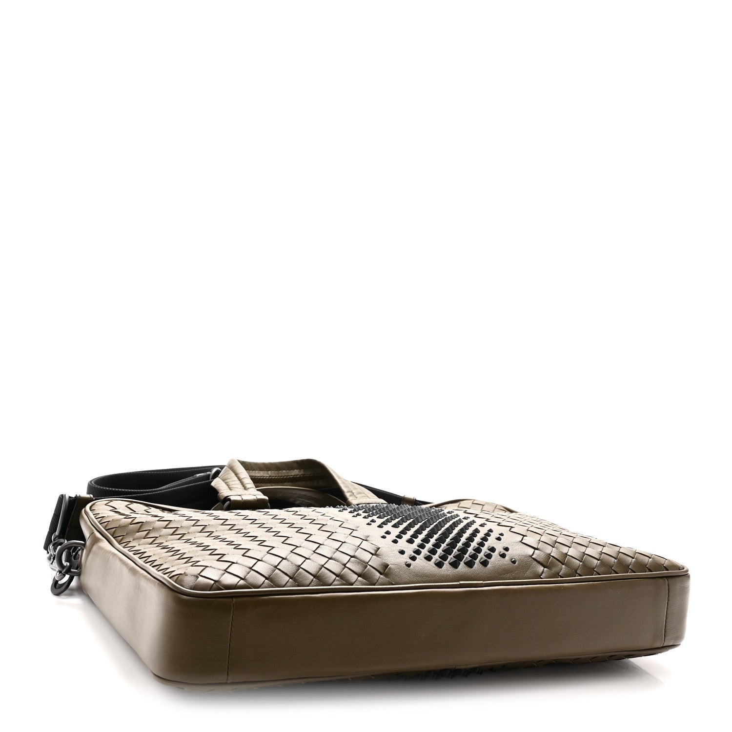 Bottega Veneta Nappa Intrecciato Medium Briefcase Khaki
