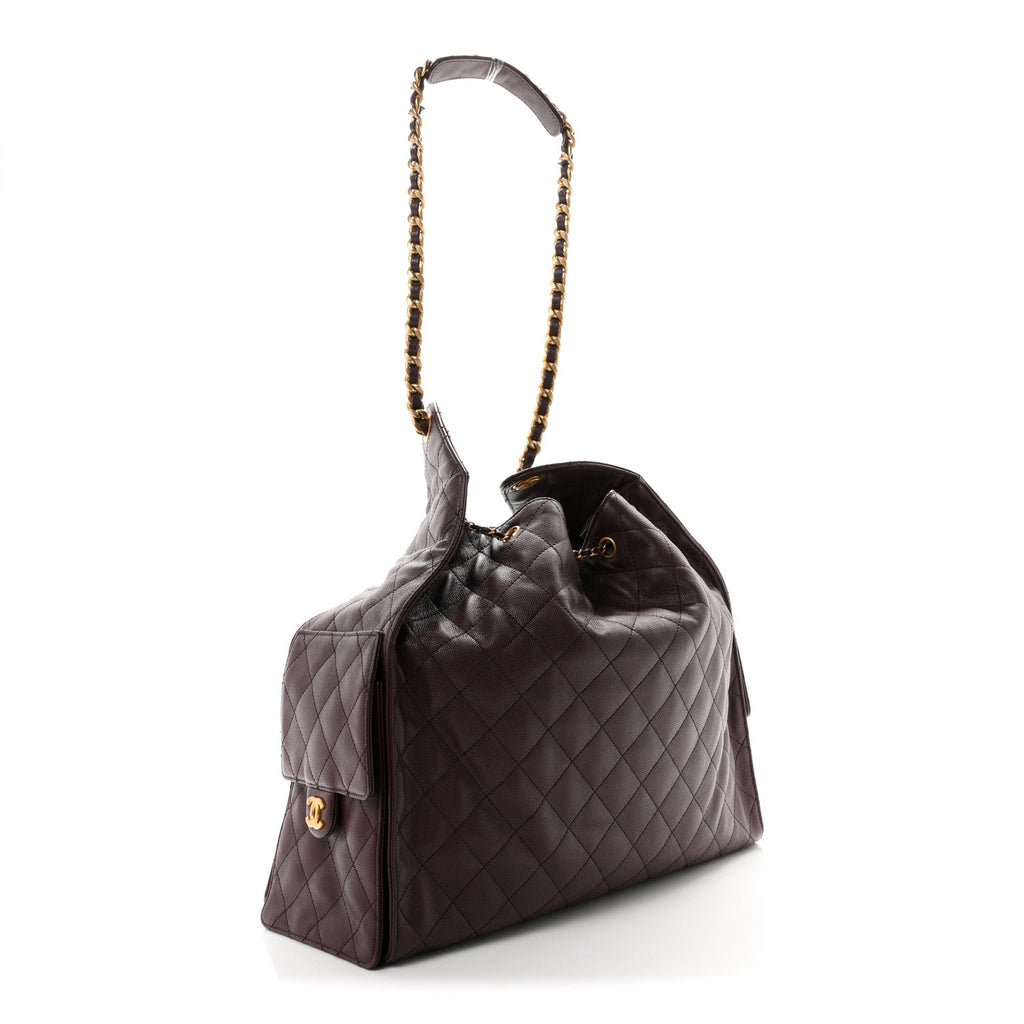 Chanel Caviar Quilted Large Chanel 25 Handbag Dark Brown