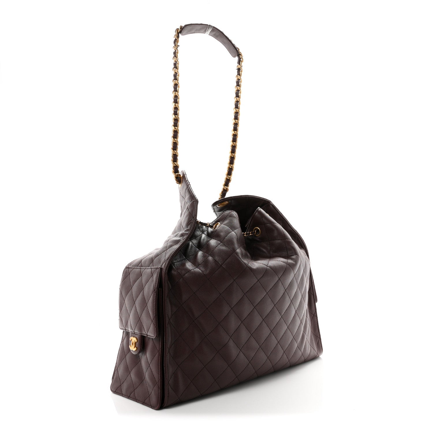 Chanel Caviar Quilted Large Chanel 25 Handbag Dark Brown