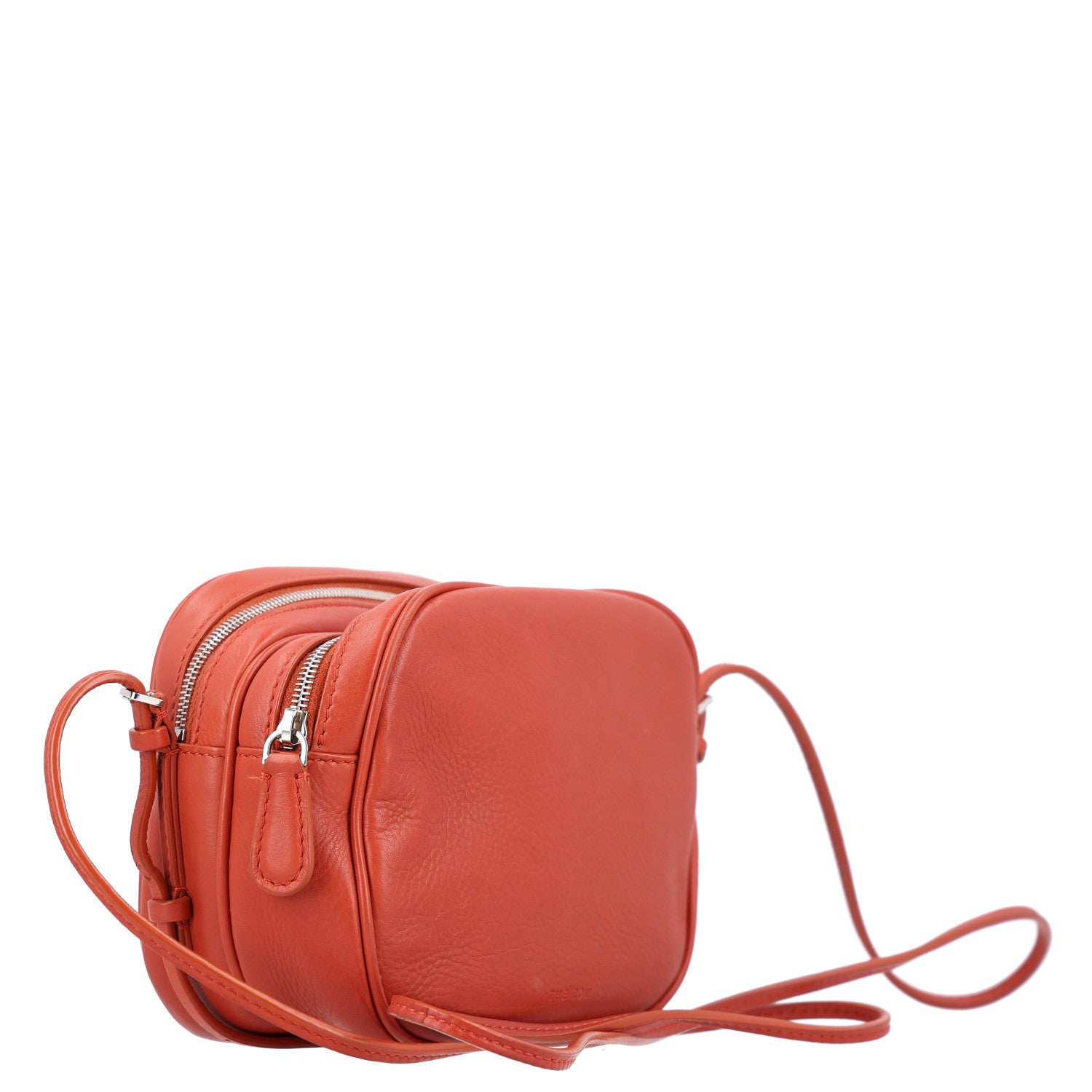 The Row ROW Grained Calfskin Mini Twin Crossbody Bag Brick