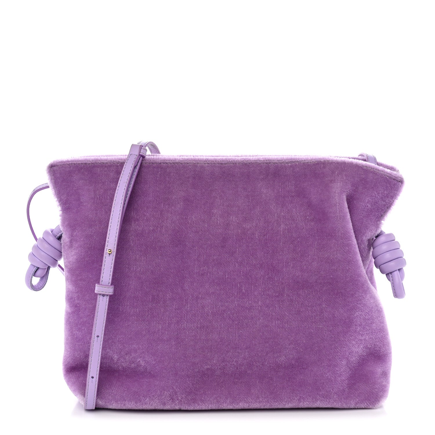 Loewe Mohair Flamenco Medium Knot Clutch Purple