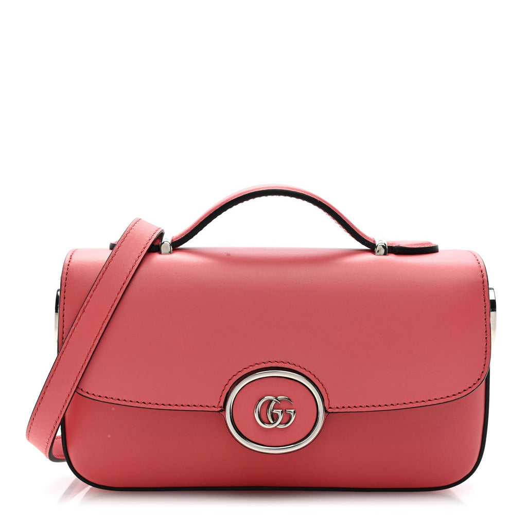 Gucci Senna Calfskin Petite GG Top Handle Shoulder Bag Pink
