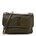 Saint Laurent Lambskin Matelasse Monogram Medium Niki Chain Satchel Seawood