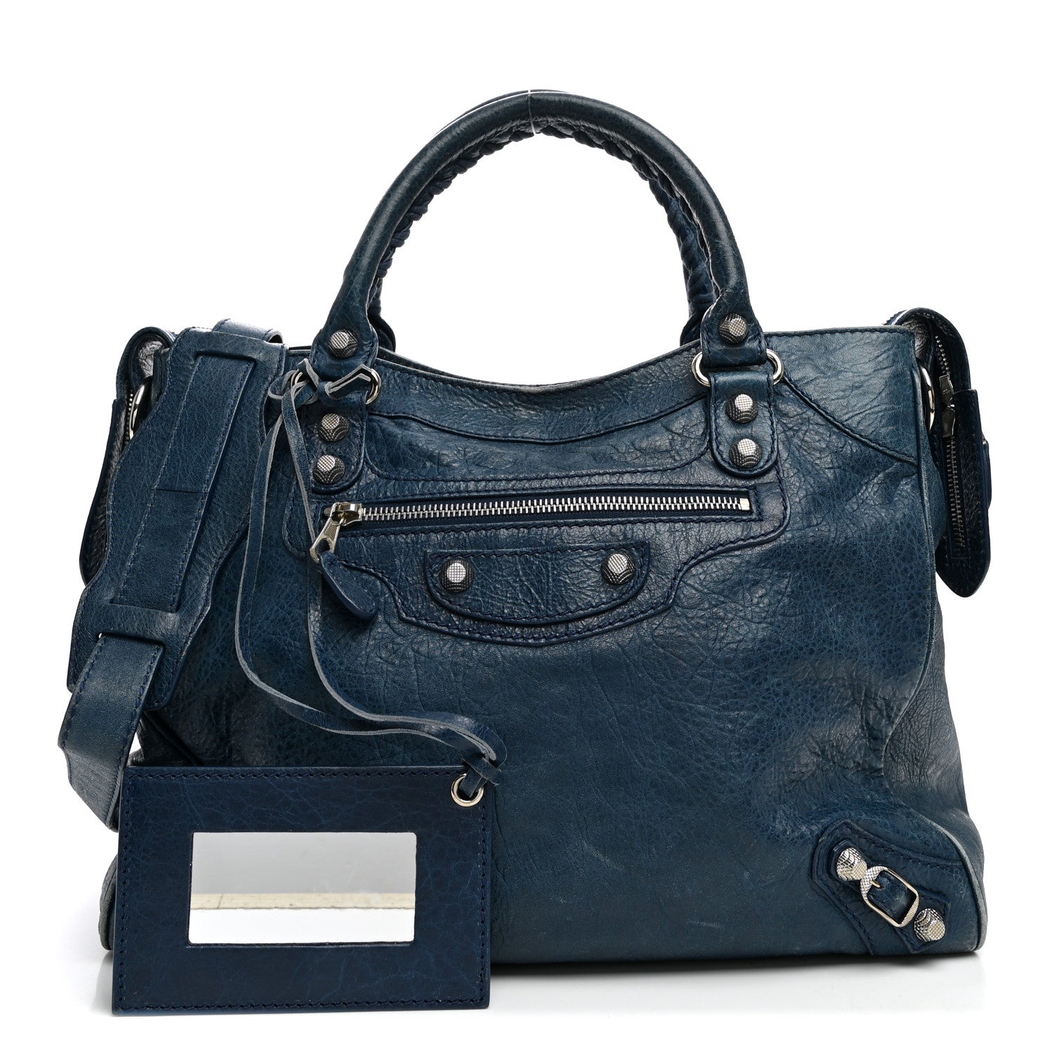 Balenciaga Agneau Giant 12 Silver Hardware Velo Bleu Mineral