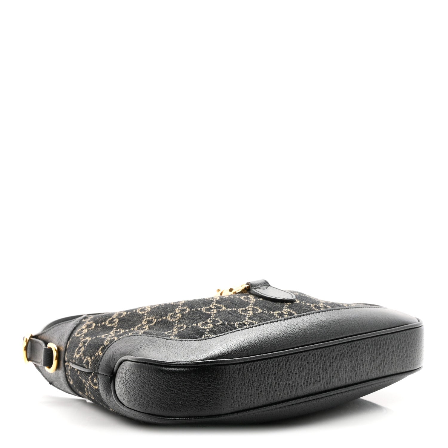 Gucci Jacquard Denim GG Monogram Small Jackie 1961 Hobo Black Ivory