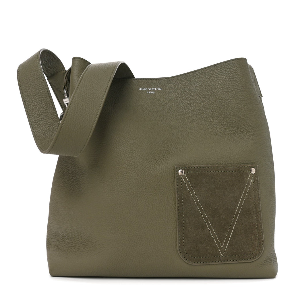 Louis Vuitton LV Touch Calfskin Reversible Verso Hobo H38 Khaki Green