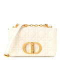 Dior Calfskin Cannage Small Caro Bag Ivory