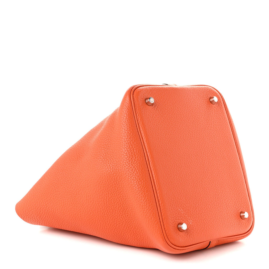 Hermès Taurillon Clemence Picotin Lock 22 MM Orange
