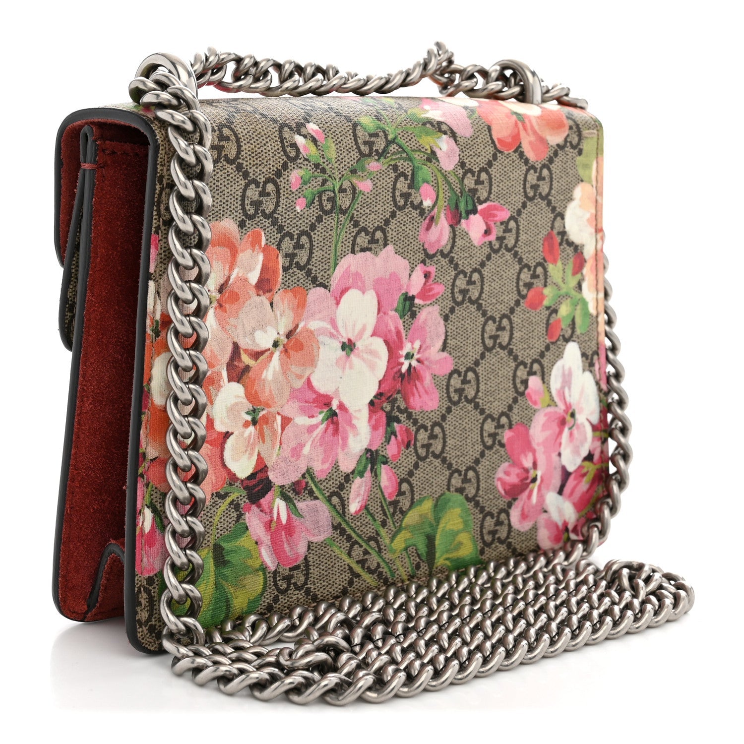 Gucci GG Supreme Monogram Blooms Mini Dionysus Shoulder Bag Beige Multicolor Dry Rose