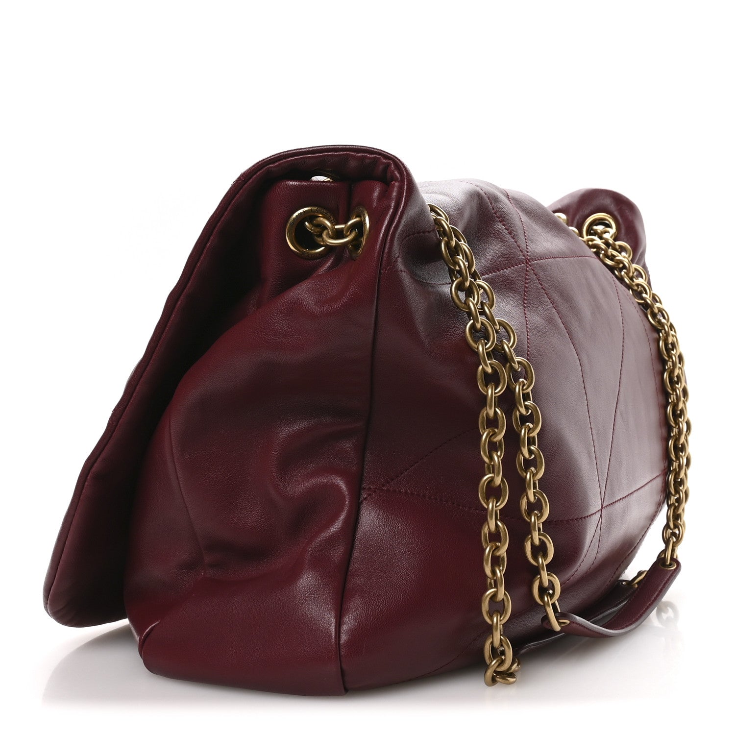 Saint Laurent Lambskin Matelasse Monogram Large Jamie 4.3 New Dark Bordeaux