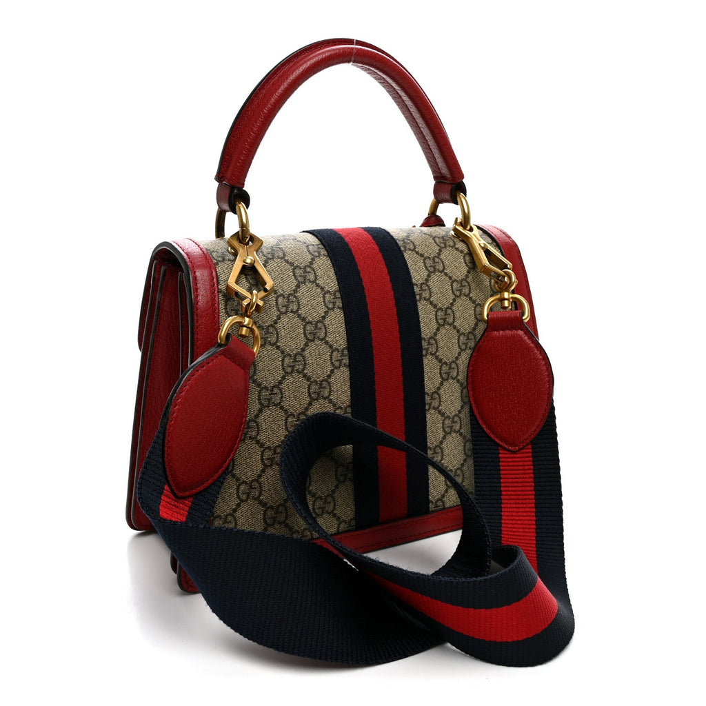 Gucci GG Supreme Monogram Small Queen Margaret Top Handle Bag Red