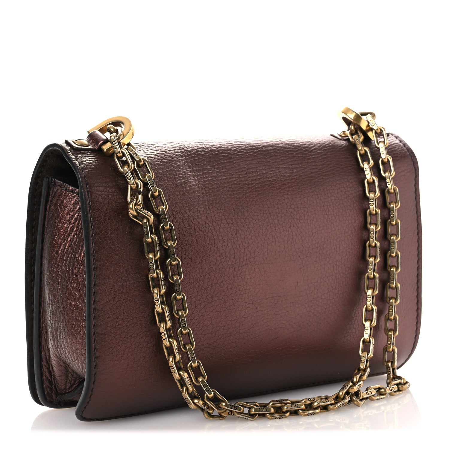 Dior Metallic Calfskin J'Adior Chain Flap Bag Noisette