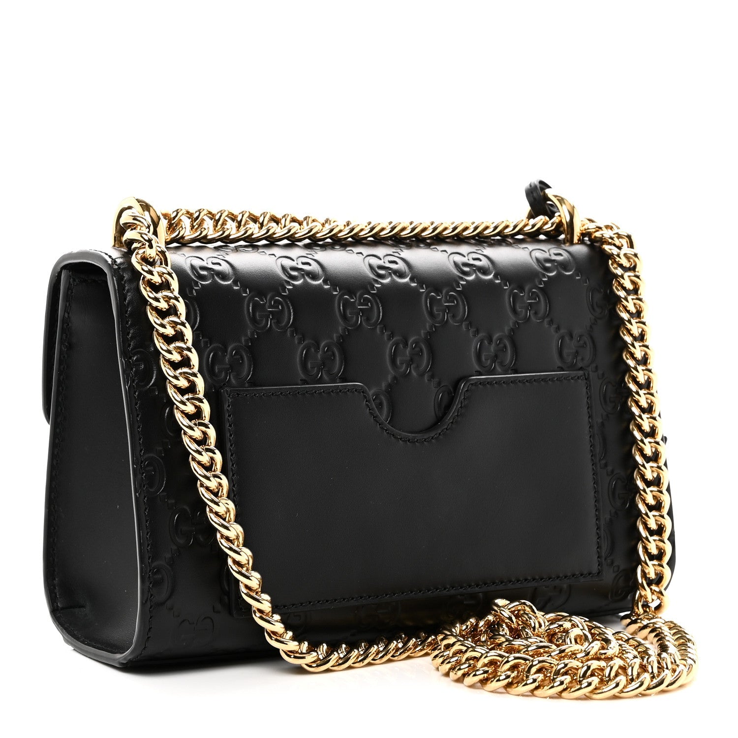 Gucci Guccissima Small Padlock Shoulder Bag Black
