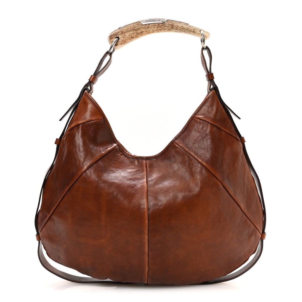 Saint Laurent Buffalo Mombasa Horn Hobo Brown