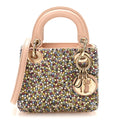 Dior Satin Crystal Beaded Embroidered Micro Lady Dior Multicolor