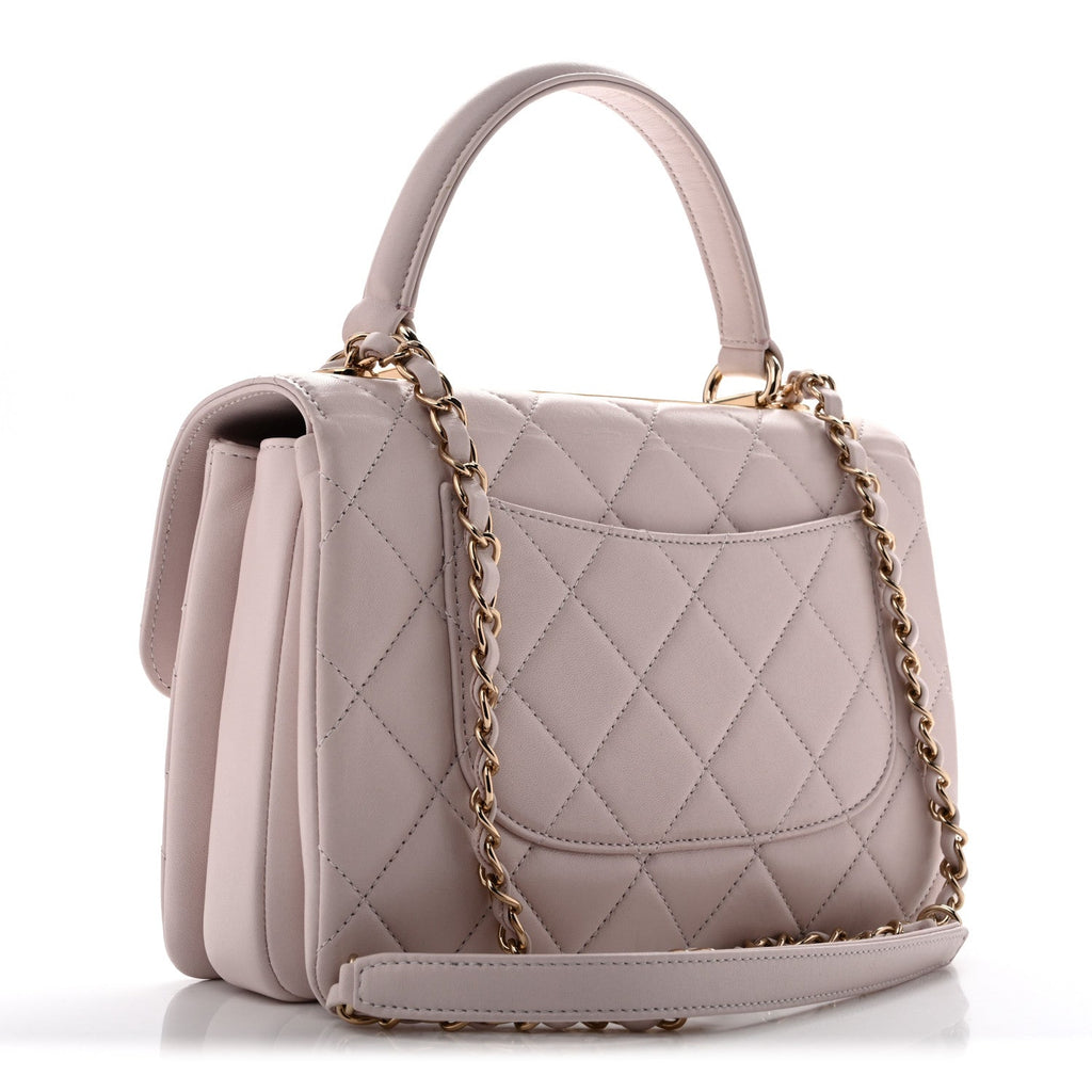 Chanel Lambskin Quilted Small Trendy CC Dual Handle Flap Bag Light Purple