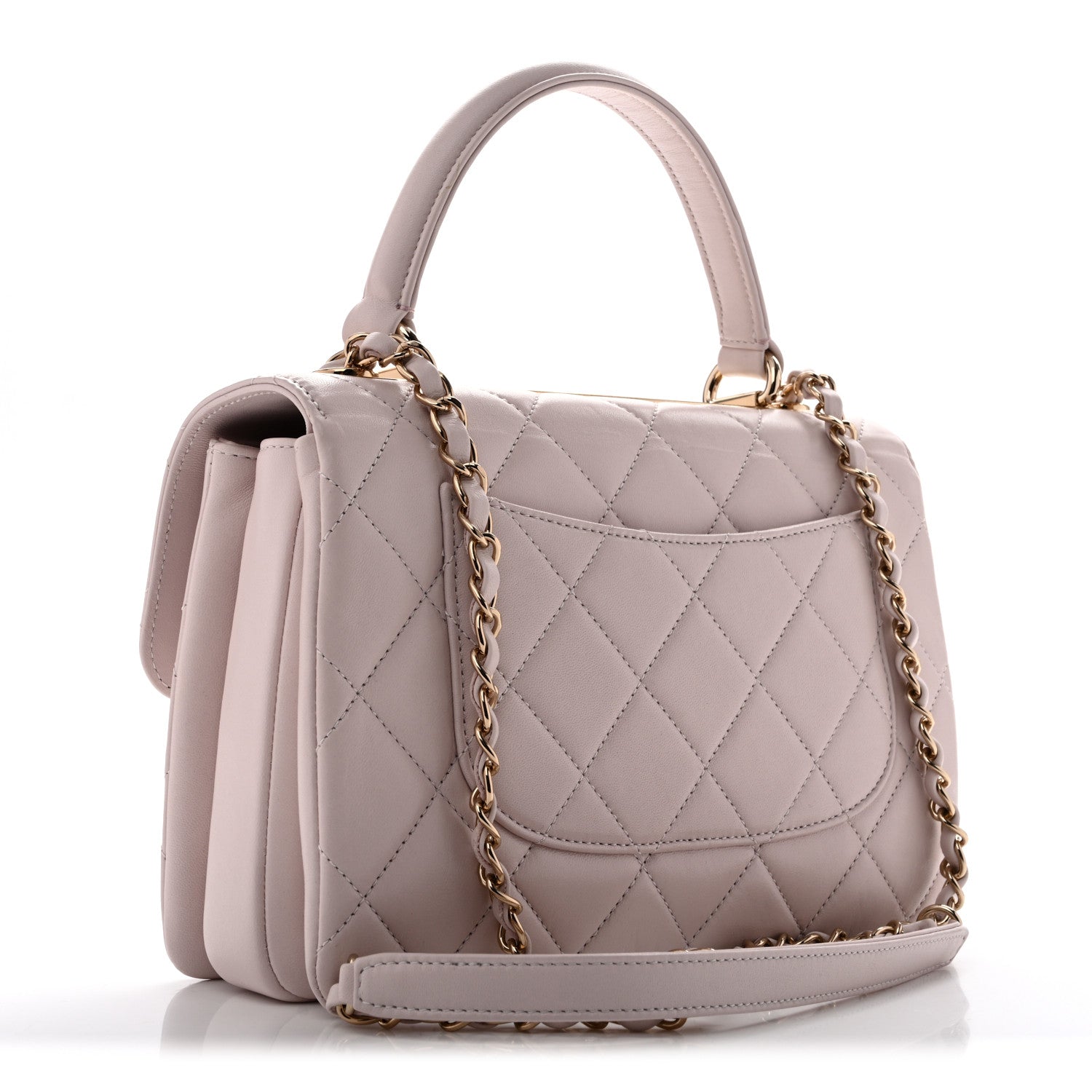 Chanel Lambskin Quilted Small Trendy CC Dual Handle Flap Bag Light Purple