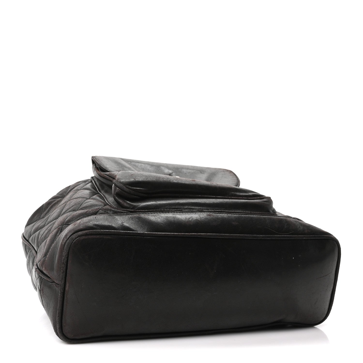 Chanel Lambskin Quilted Drawstring Backpack Brown