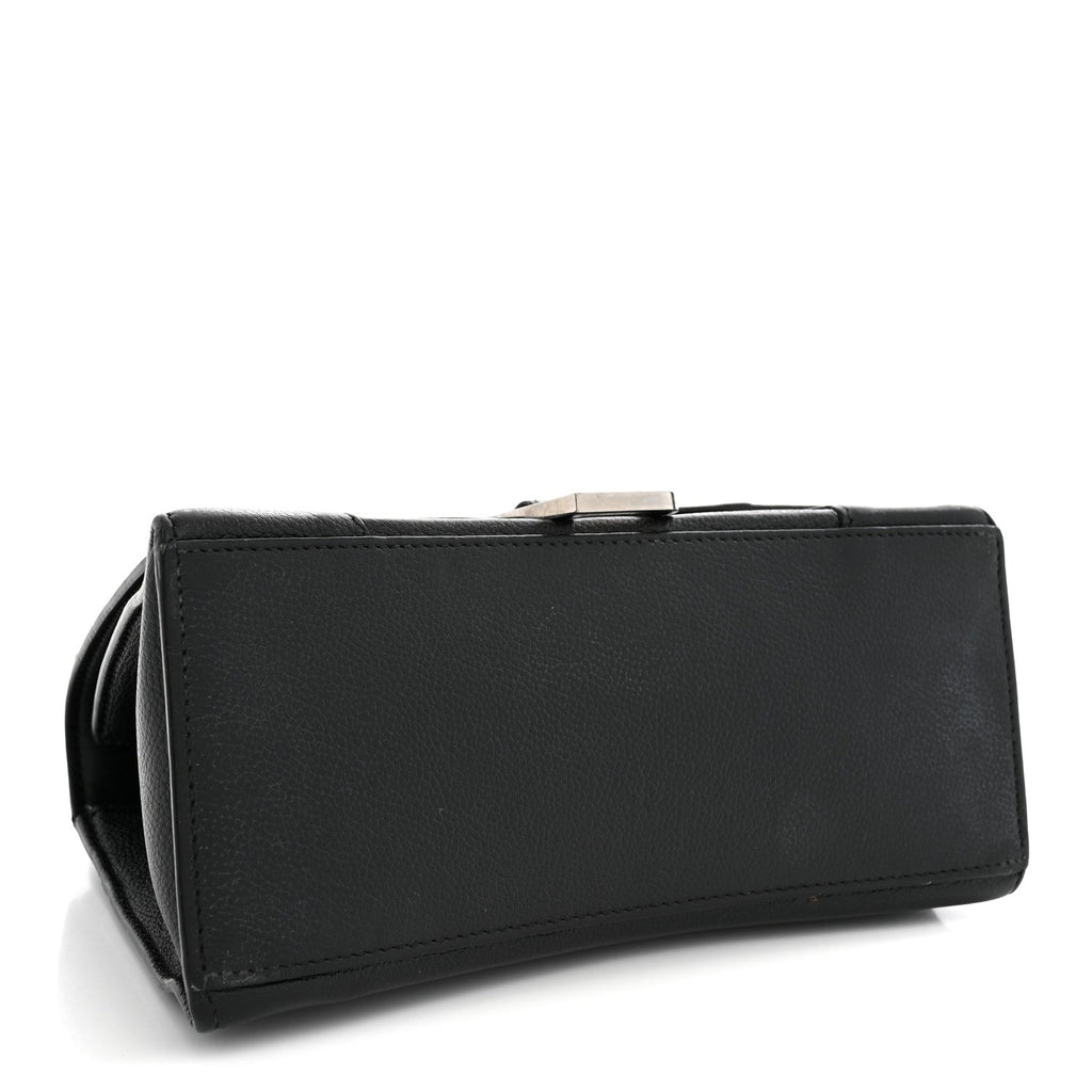 Balenciaga Grained Calfskin Small Hourglass Top Handle Bag Black