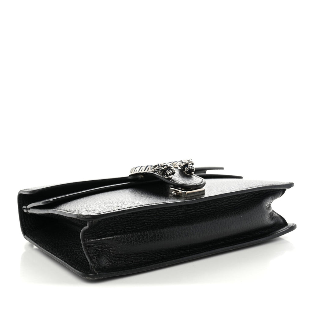 Gucci Dollar Calfskin Enamel Small Dionysus Shoulder Bag Black Electric Blue