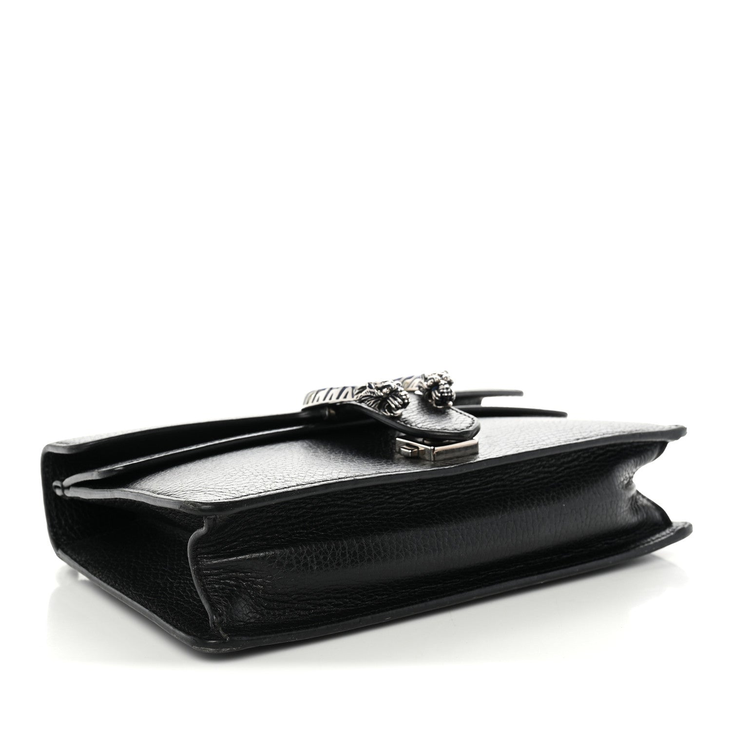 Gucci Dollar Calfskin Enamel Small Dionysus Shoulder Bag Black Electric Blue