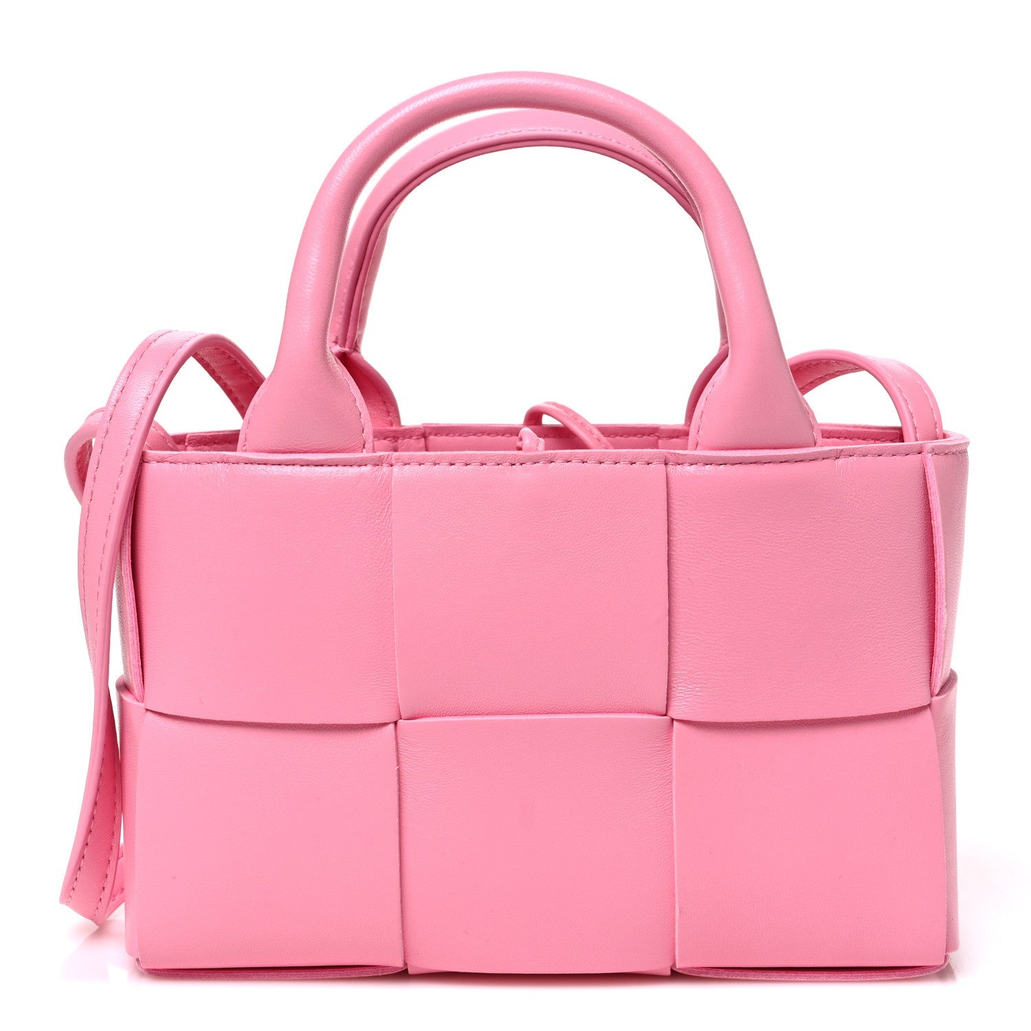 Bottega Veneta Lambskin Maxi Intreccio Candy Arco Tote Ribbon
