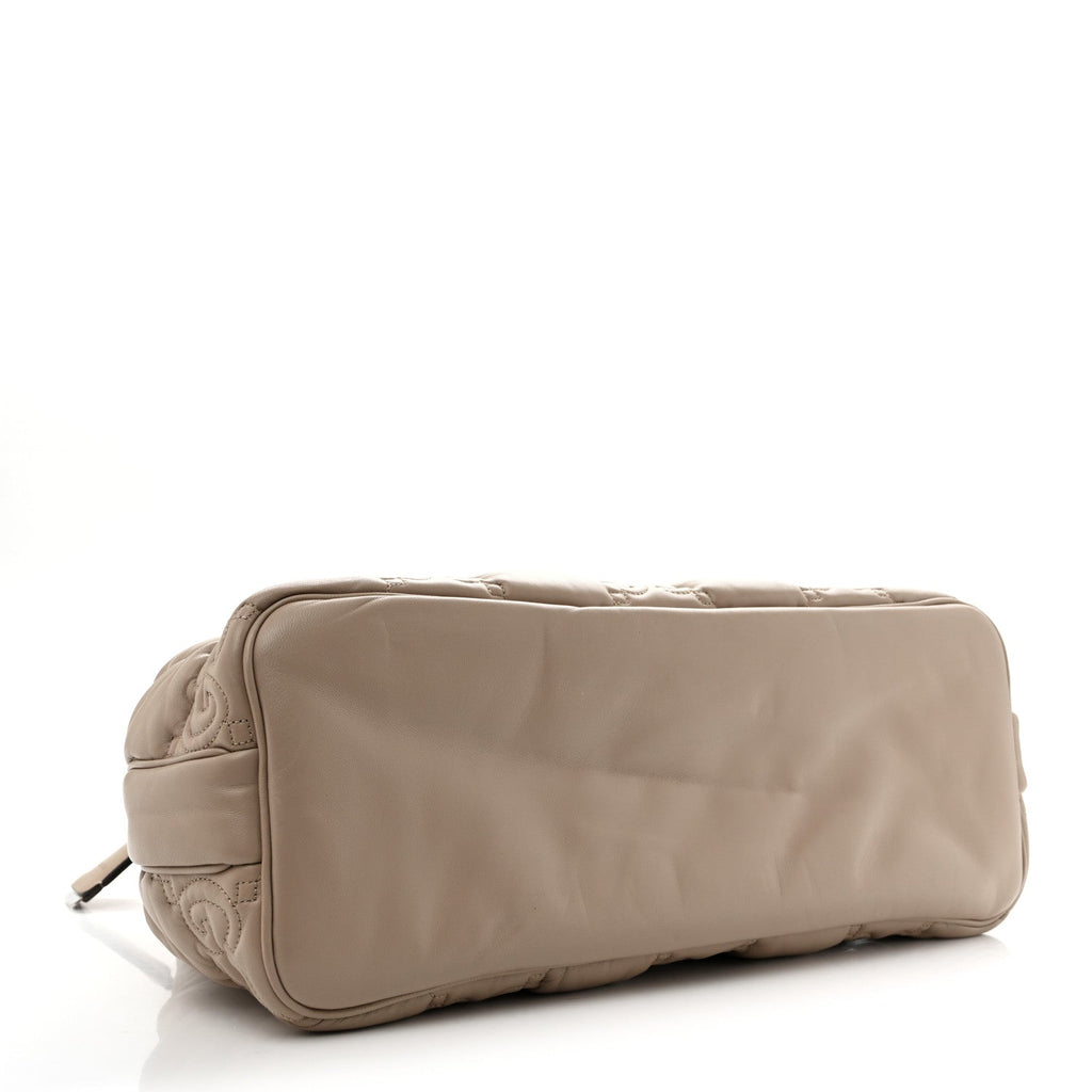 Gucci Calfskin GG Matelasse Large Tote Beige