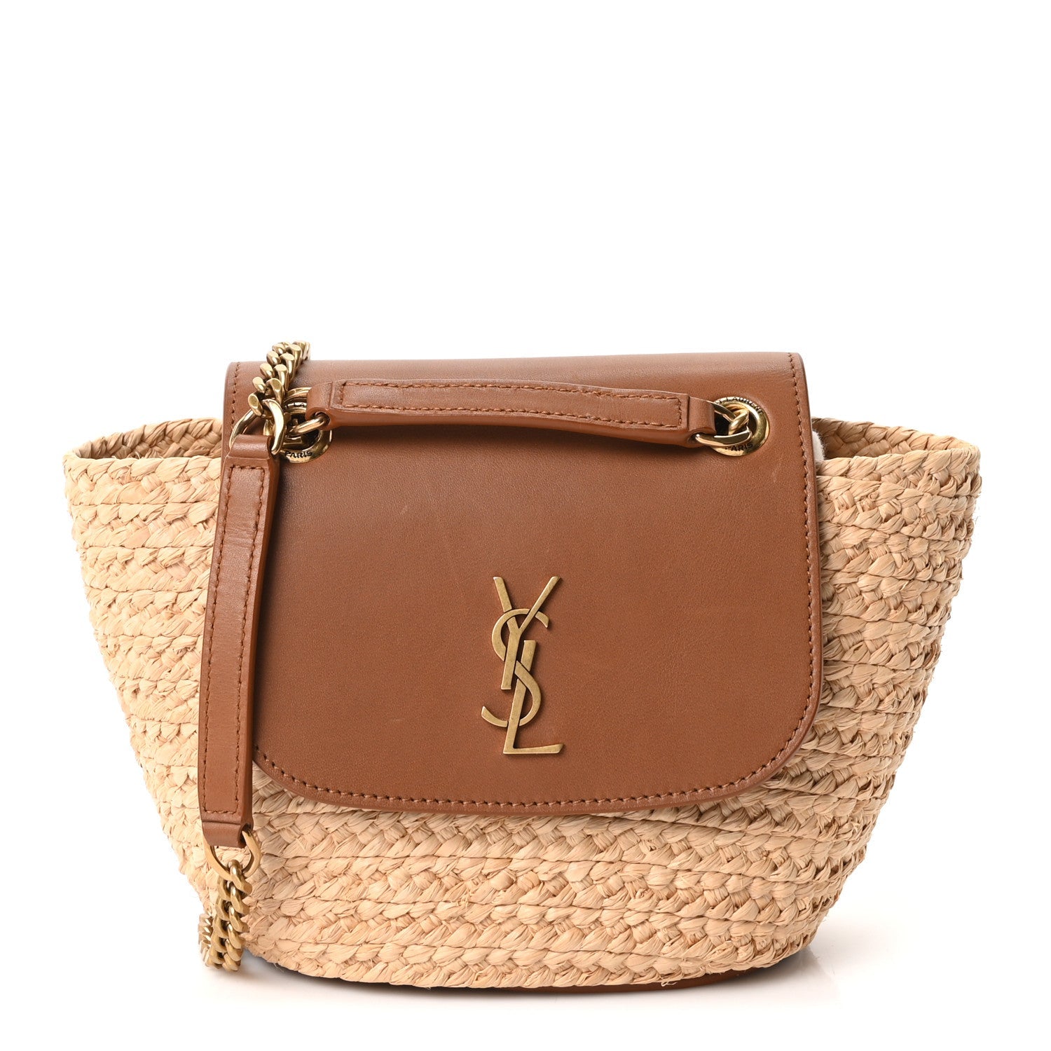 Saint Laurent Raffia Calfskin Mini Manon
