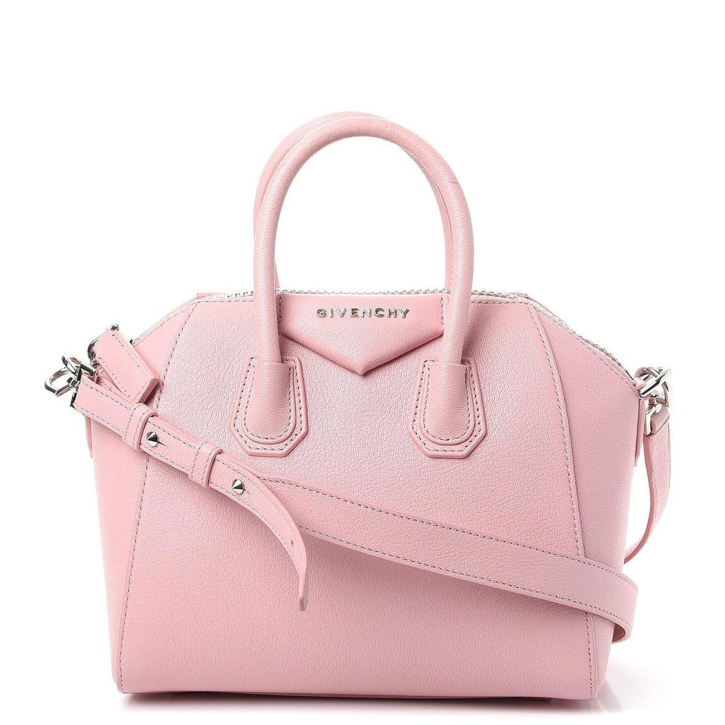 Givenchy Mini Antigona pale pink sugar goatskin front view