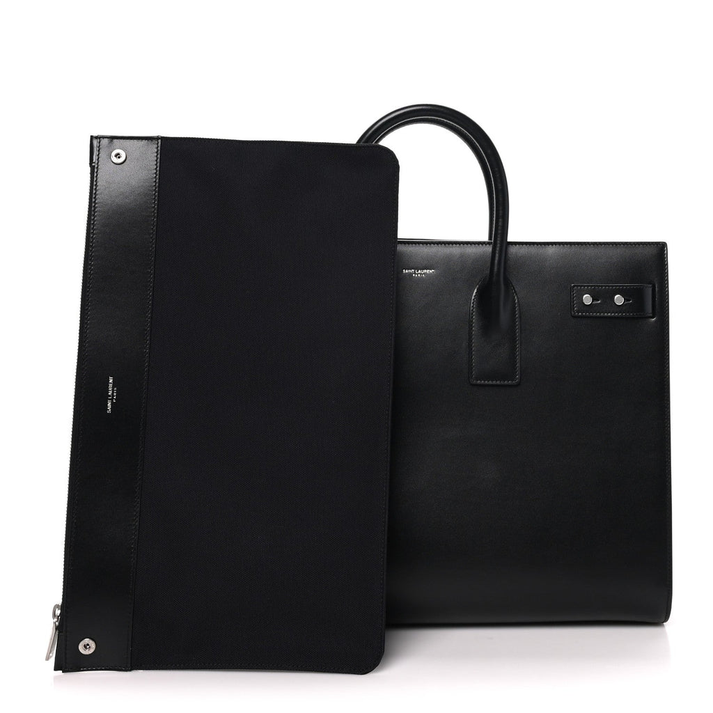 Saint Laurent Calfskin Large Thin Sac De Jour Black