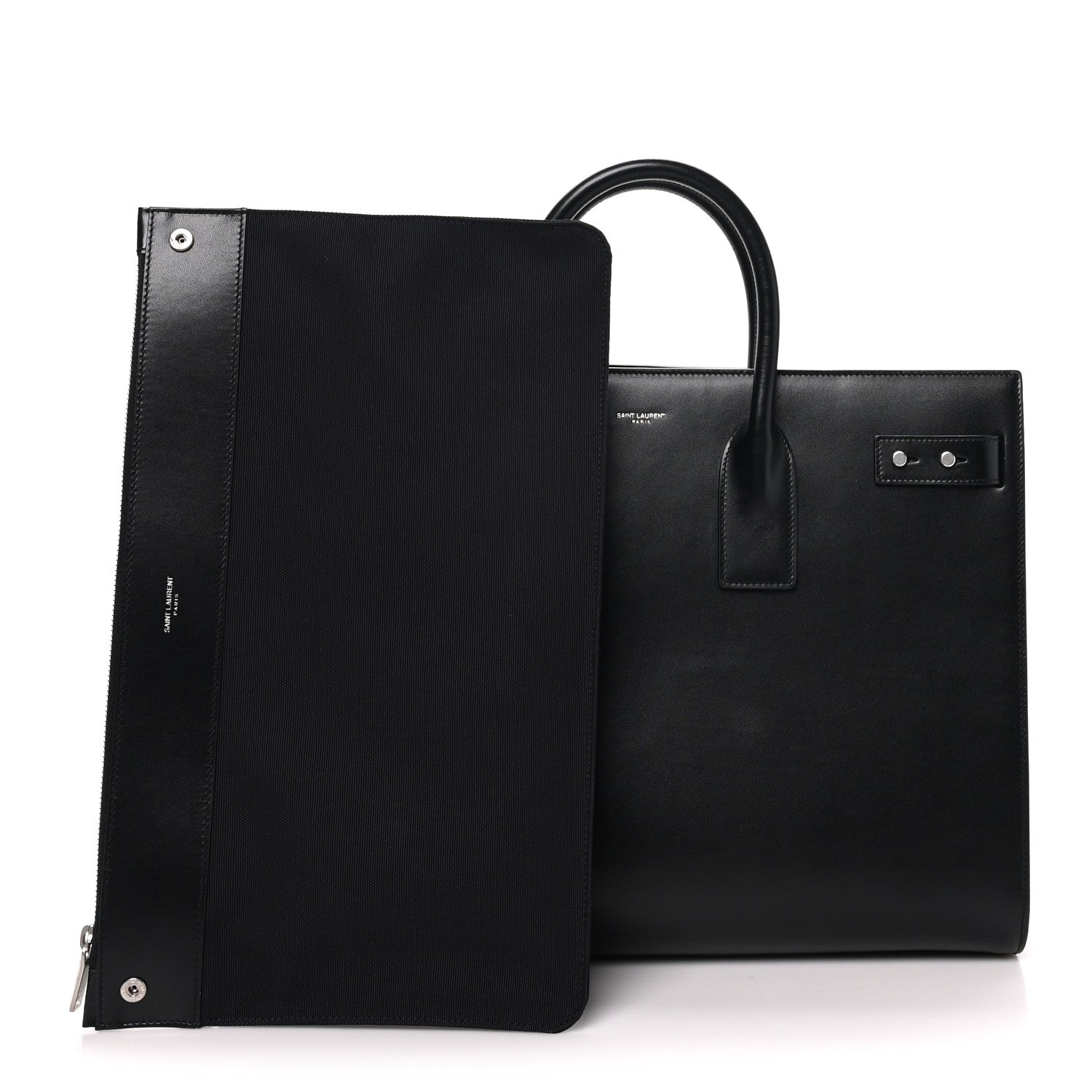 Saint Laurent Calfskin Large Thin Sac De Jour Black