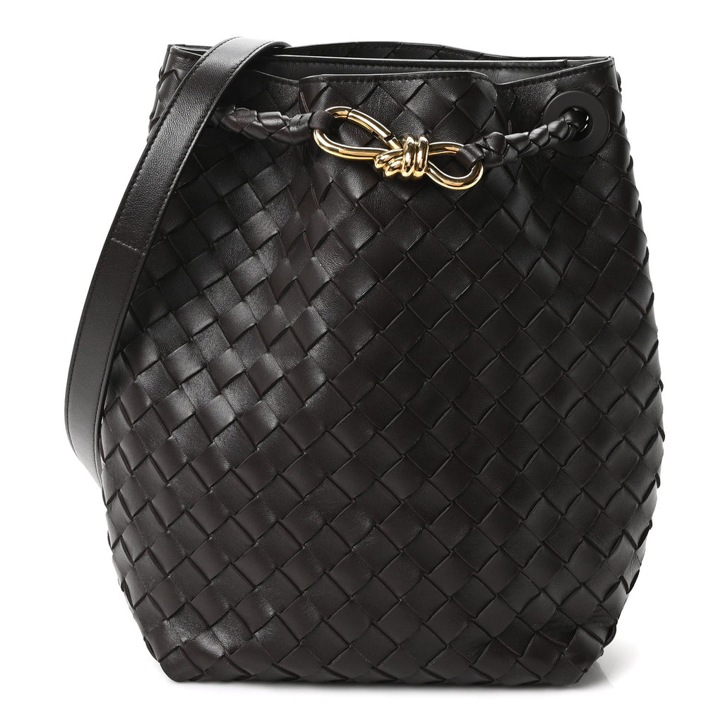 Bottega Veneta Nappa Intrecciato Small Andiamo Bucket Bag Fondant