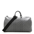 Louis Vuitton Calfskin Monogram Shadow Keepall Bandouliere 50 Anthracite gray