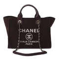 Chanel Mixed Fibers Calfskin Small Deauville Tote Burgundy
