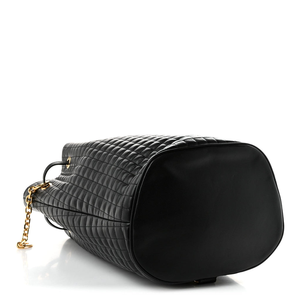 Celine Calfskin Quilted Small C Backpack Black Black