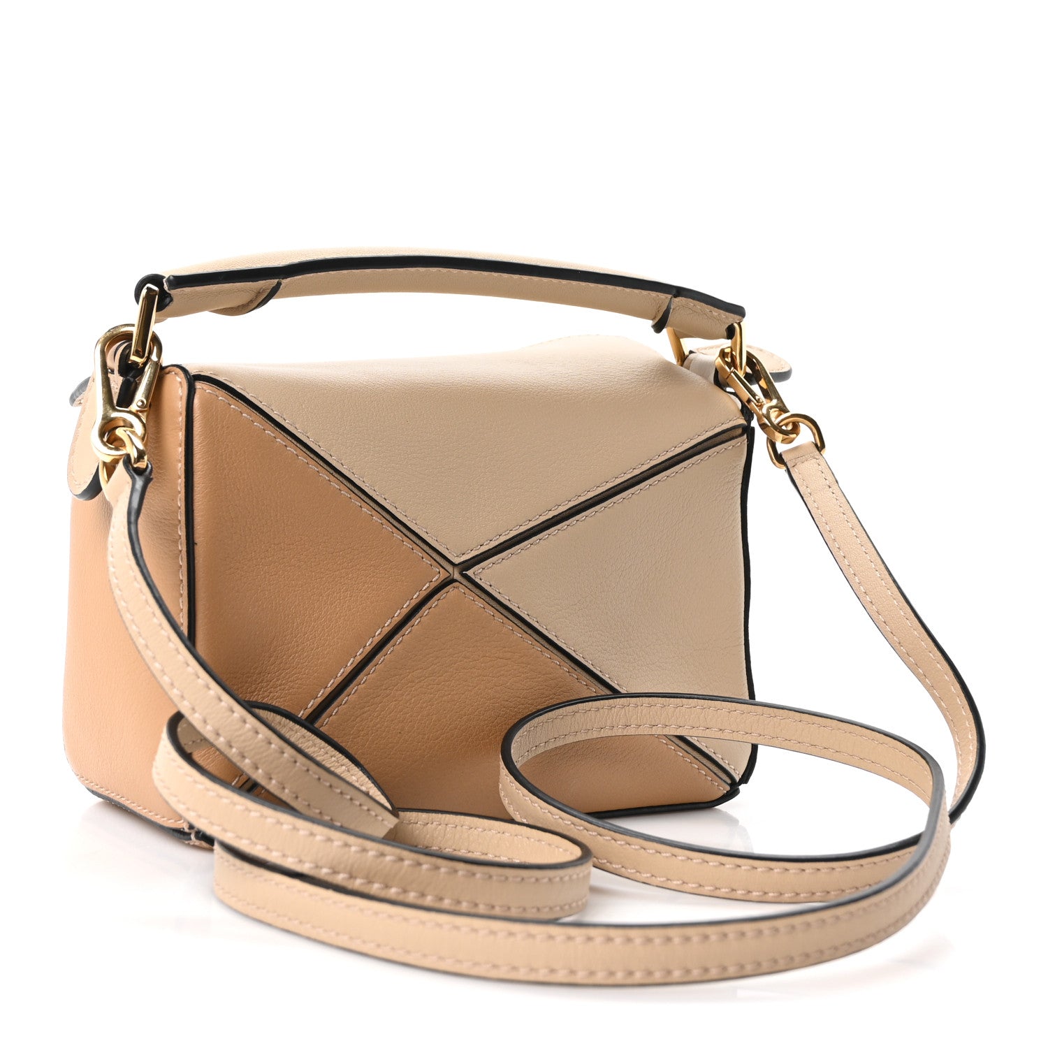 Loewe Calfskin Mini Puzzle Bag Dusty Beige Soft White