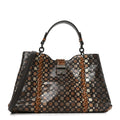 Bottega Veneta Karung Snakeskin Mini Roma Brown Multicolor