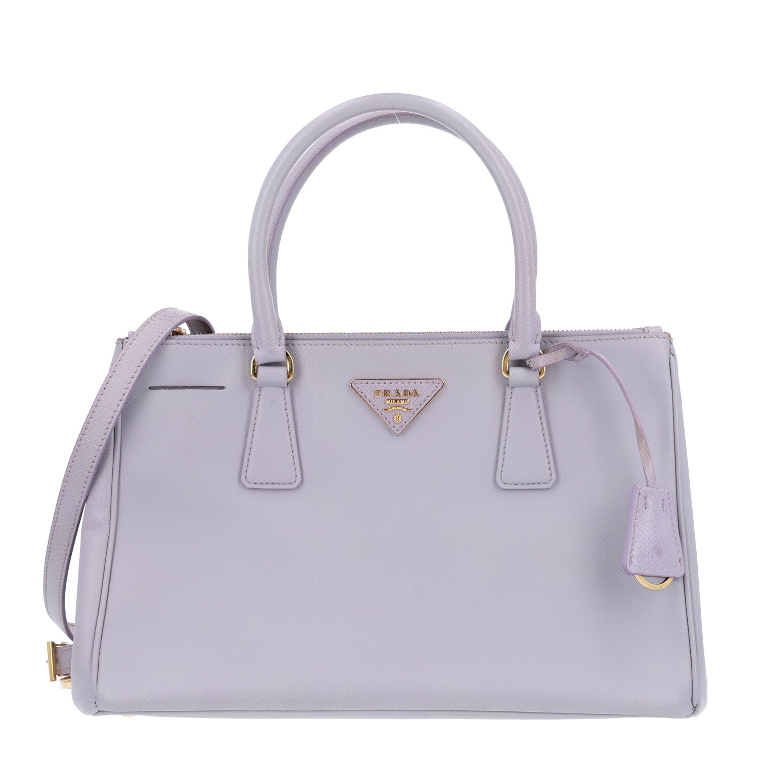 Prada Saffiano Small Galleria Double Zip Tote Glicine